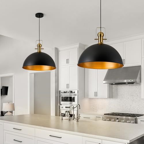 18 Inch Black Farmhouse Pendant Lights for Kitchen Island 1 Pack