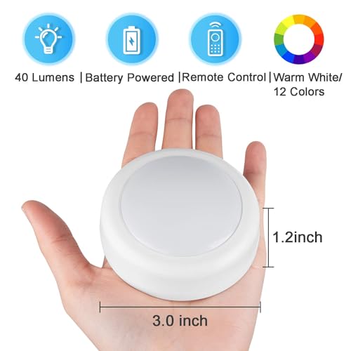 LED Puck Lights with Remote Control (6 Count)