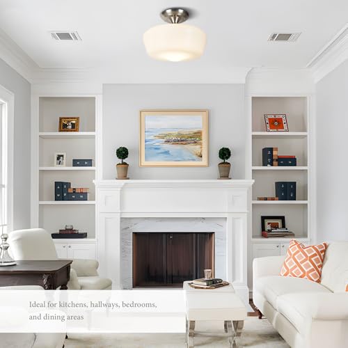 Schoolhouse Style Semi Flush Mount Ceiling Light Fixture