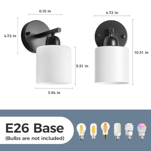 2PCS Light Black Bathroom Light Fixture