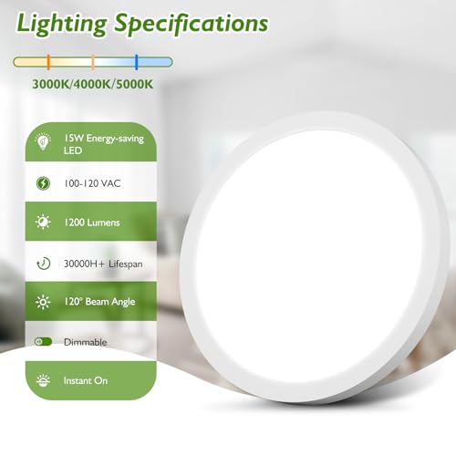 7 Inch Flush Mount LED Ceiling Light Fixture (10 Count)
