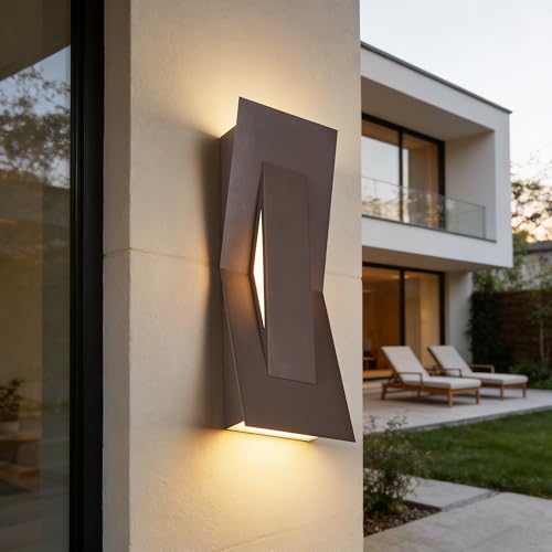 Modern Art Exterior LED Wall Sconce 24W Dimmable