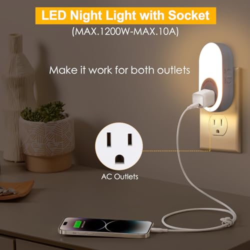 Night Lights Plug Into Wall with Power Outlet
