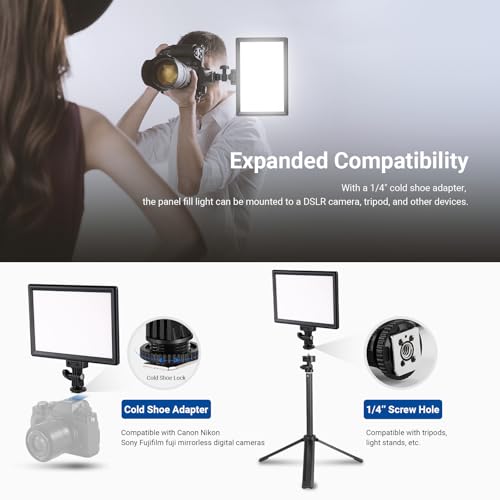 Basics 9" LED Light Panel with Desk Tripod Stand