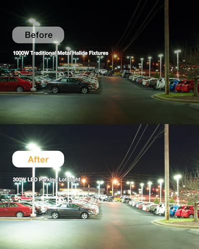 LED Parking Lot Light 300W 42000LM 5000K (2 Count)
