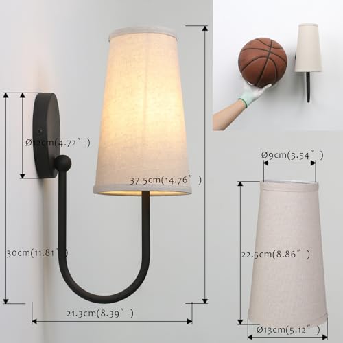 Set of 2 Linen Fabric Wall Sconces (2 Count)