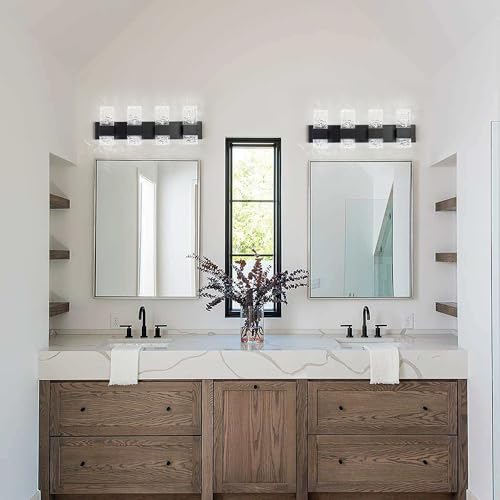 Black Bathroom Light Fixtures Crystal Bathroom Vanity 4 Light Over Mirror Modern LED Wall Light