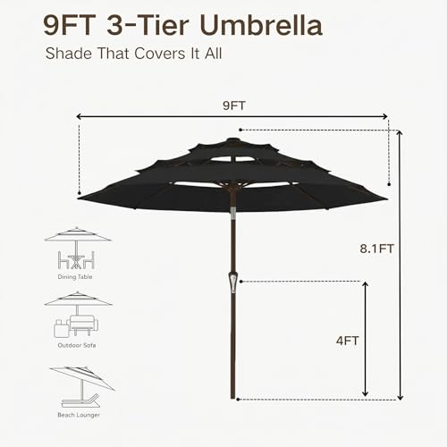 9ft 3 Tier Patio Umbrella