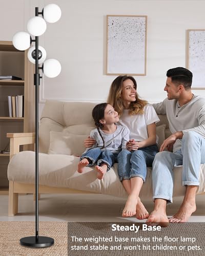 64IN Dimmable Black Floor Lamp (5 Count)