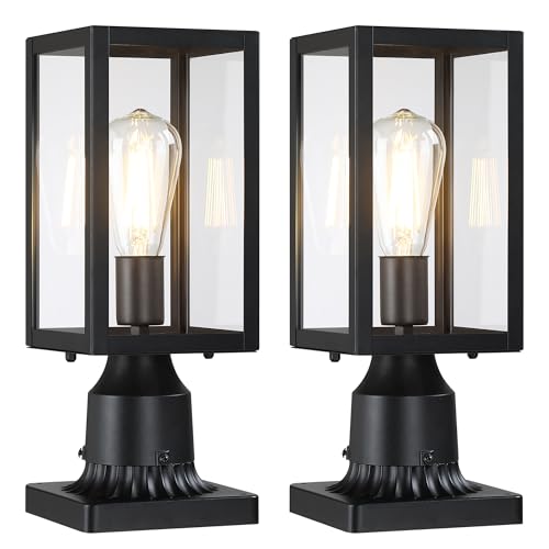 Outdoor Post Lights with Pier Mount Base (2 Count)