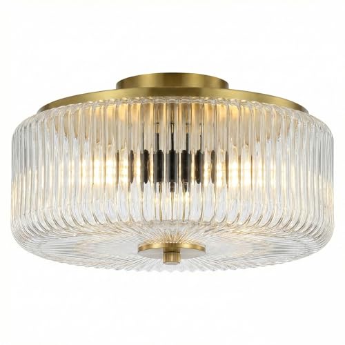 3 Light Gold Flush Mount Ceiling Light