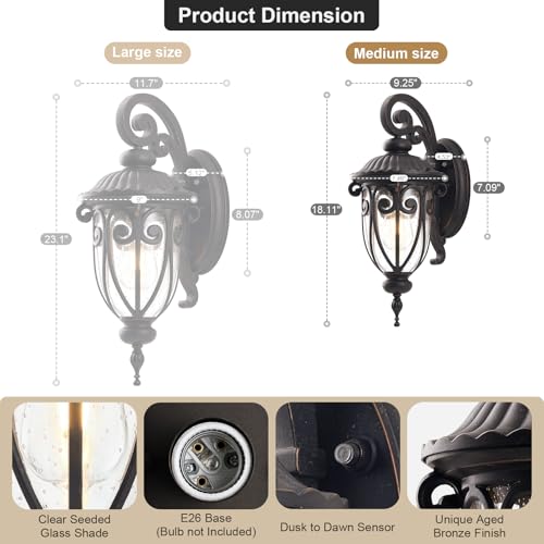 Outdoor Wall Light with Dusk to Dawn Sensor