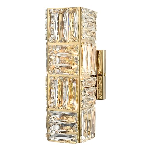 12 Inch Crystal Wall Sconce Gold Sconces Wall Lighting