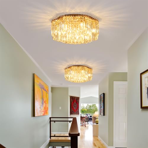 Flush Mount Crystal Chandelier