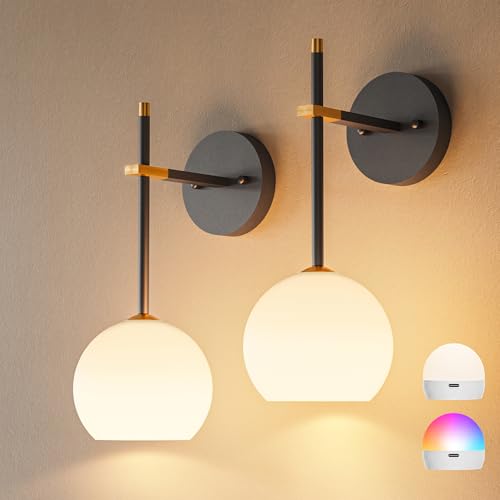 Black Gold Battery Operated Wall Sconces Set of 2 (2 Count)