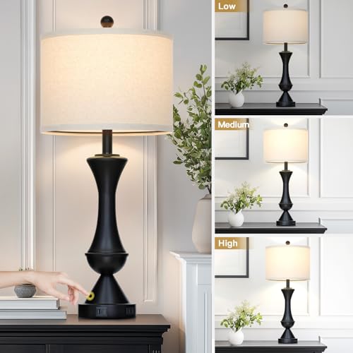 29" Black Tall Table Lamps for Living Room (2 Count)