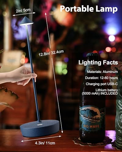 Cordless Table Lamp Rechargeable 6000mAh Battery Outdoor LED Light