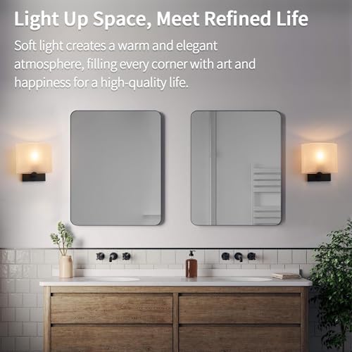 Small Flat Modern Acrylic Indoor Hardwired Black Wall Sconce Light