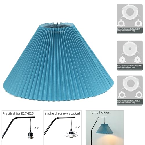Pleated Blue Lamp Shade for Arc