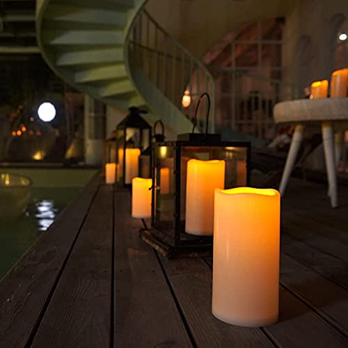 6" 8" 10" x 4" Waterproof Outdoor Flameless Candles (3 Count)