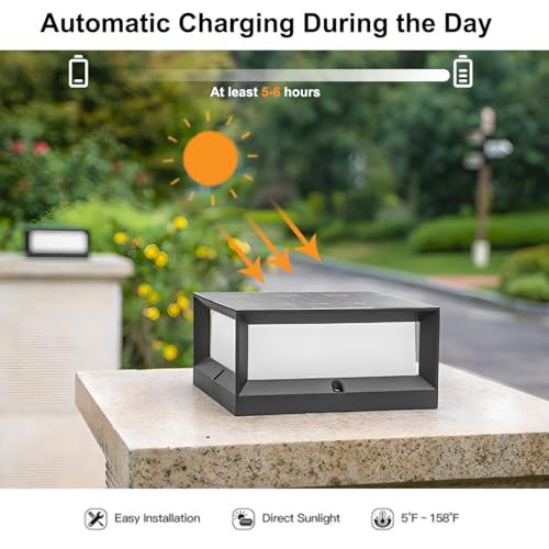 Solar Post Lights Outdoor with Remote