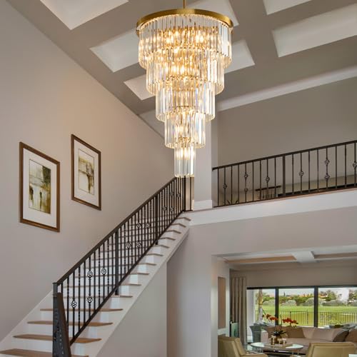 High Ceiling Chandelier Crystal Modern