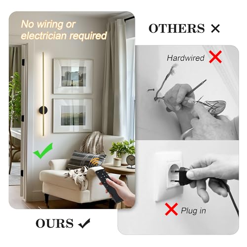 Battery Operated Modern Wall Sconce Set of Two