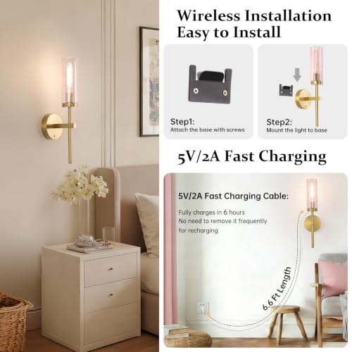 Battery Operated Wall Sconces Set of 2 (2 Count)