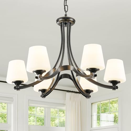 6 Light Modern Black Chandeliers