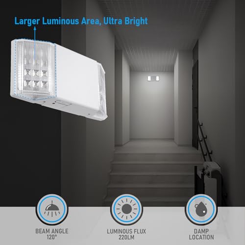 8 Pack LED Emergency Lighting with Battery Backup White (8 Count)