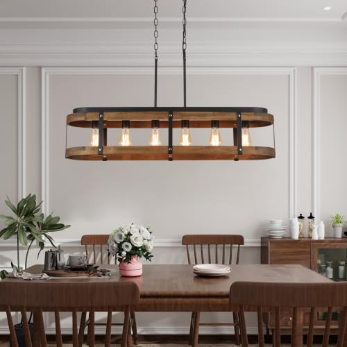 Rustic Farmhouse Wood Kitchen Island Lighting