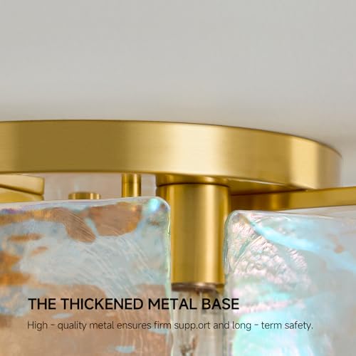 Brushed Gold Semi Flush Mount Ceiling Light