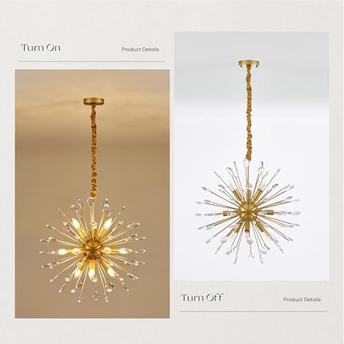 12 Light Gold Sputnik Chandelier