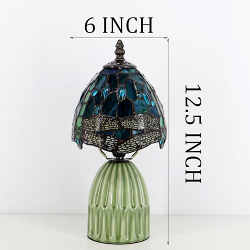 Stained Glass Mushroom Table Lamp 12.5 Inch