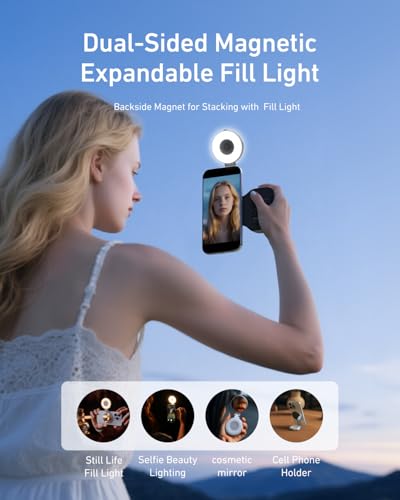 Fun Shot Magnetic Phone Camera Grip with Magnetic Selfie Light Kit (2 Count)