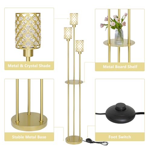 Gold Floor Lamps for Living Room (Gold)