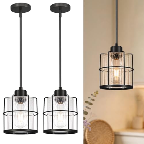 Black Pendant Lights Kitchen Island Set of 2 (2 Count)