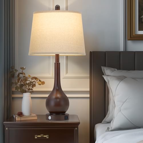 26" Brown Table Lamps Set of 2 (2 Count)