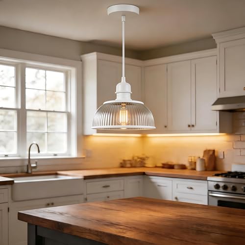 UL Listed]White Pendant Light Kit Industrial
