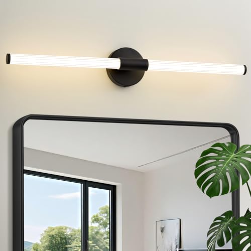 LED Bathroom Vanity Lights Black Wall Sconce Modern 30"