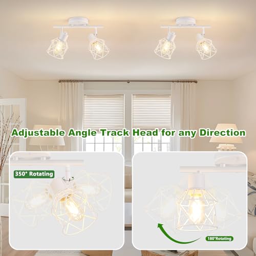 2 Lights White Kitchen Track Lighting