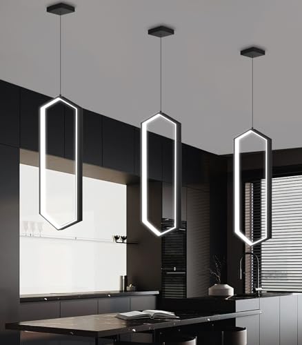 Ring Dimmable Pendant Lighting Adjust LED Mini Chandelier Ceiling Light Fixtures for Kitchen Island Dining Room Living Room Bedroom Hallway Black