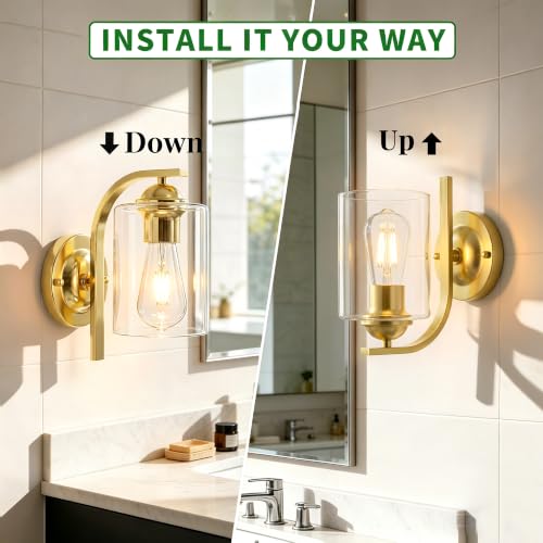 Gold Wall Sconces Lights for Bathroom