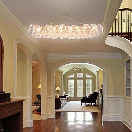 Nordic Bubble Ball Swirled Glass Chandelier Gold