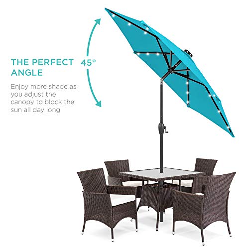7.5ft Solar Umbrella LED Lighted Patio Umbrella