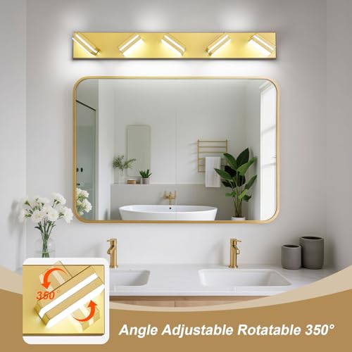 Modern LED Gold Acrylic Bathroom Lights Fixtures 5