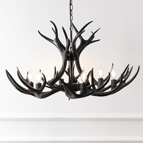 Eldora 6 Light Resin Antler Chandelier 33"