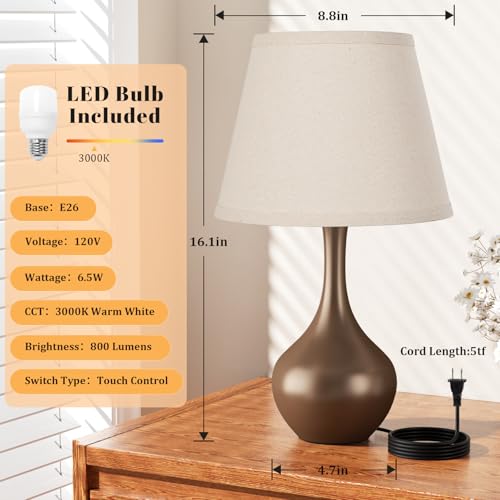 16.1" Touch Table Lamp for Nightstand