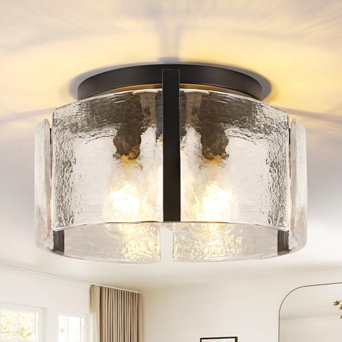 3 Light Black Drum Ceiling Light