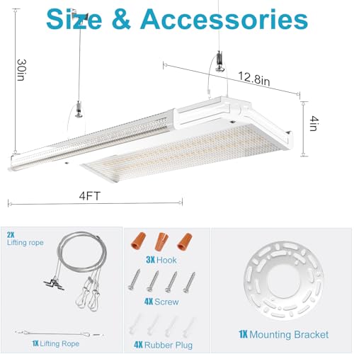 3 Pack 4FT 265W LED High Bay Light 39750LM High Bay Shop Light (3 Count)